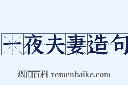 一夜夫妻造句是什么意思的图片